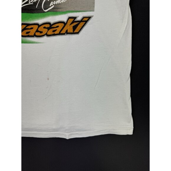 Vintage 90's Kawasaki Racing Ricky Carmichael Factory Effex White Shirt Promo - Picture 10 of 16